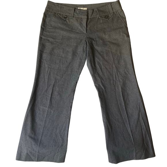 Dalia Collection Women Flared Dress Pants size 12 Petite Gray Mid Rise Stretch - Picture 1 of 10
